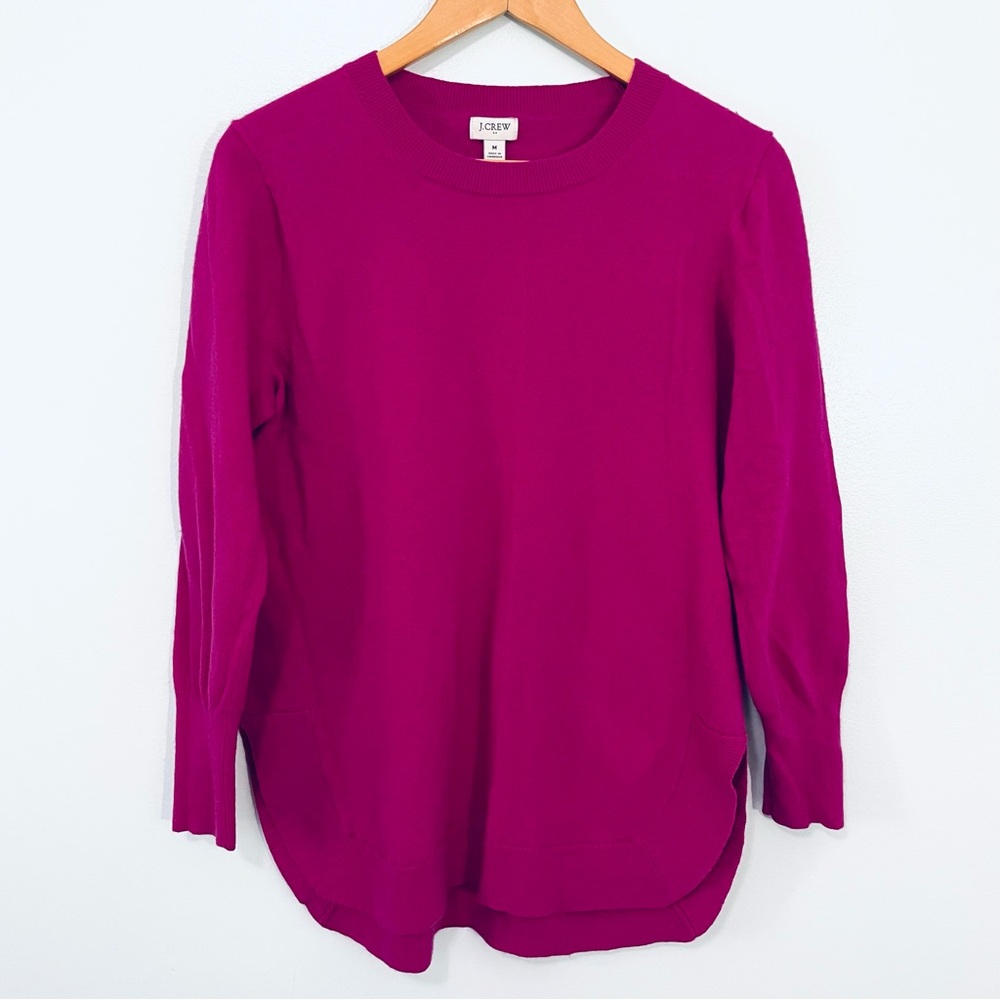 J. Crew Factory Fuchsia Pink Wool Relaxed Sweater size M